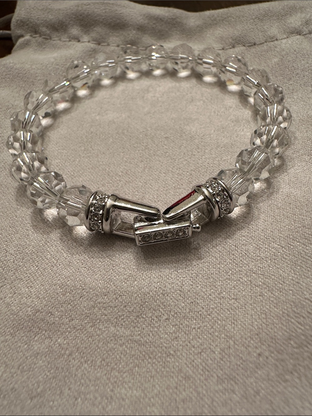 Swarovski Clear Crystal Double-Strand Bracelet with Pavé Clasp